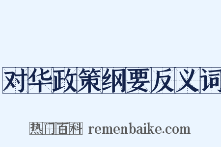对华政策纲要反义词是什么意思的图片
